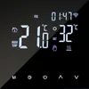 A digital thermostat display showing temperature, time, and status icons. Produktbild-Vorschau