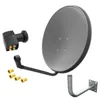 ARLI 60 cm HD Sat Antenne grau + Quad LNB + Wandhalter 25 Produktbild-Vorschau 1