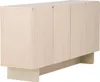 A light-colored wooden sideboard with four doors, shown from a side angle against a white background. Produktbild-Vorschau