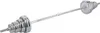 A chrome-plated barbell with weight plates on one end, set against a white background. Náhled obrázku produktu