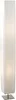 A tall, rectangular floor lamp with a white, pleated shade and a silver base. Produktbild-Vorschau