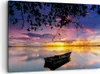 Bild auf Leinwand - Leinwandbild - Boot Sonnenuntergang See Produktbild-Vorschau 1