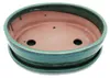 Bonsai-Schale mit Unterteller Gr. 4 - Grün - oval - Modell Produktbild-Vorschau 2