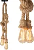 Two pendant lights made of rope with exposed bulbs, shown against a white background. Produktbild-Vorschau
