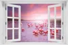 Wallario selbstklebendes Poster mit Fenster-Illusion - Rosa Produktbild-Vorschau 1