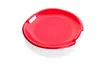 A red plastic saucer sled is shown from a slightly elevated angle against a white background. Produktbild-Vorschau
