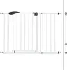 A white metal baby gate with black accents is shown against a white background. Náhľad obrázku produktu