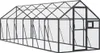 A long, rectangular greenhouse with a dark gray frame and clear panels. Náhľad obrázku produktu