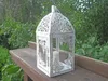 Laterne Windlicht Weiß Eisen Metall  Schmetterling Shabby Produktbild-Vorschau 2