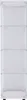 A tall, narrow, white display cabinet with four glass shelves. Produktbild-Vorschau