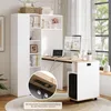 Klappbarer Schreibtisch mit Ablagen 2-in-1 Bücherregal Weiß Produktbild-Vorschau 9