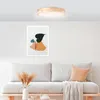 spritzwassergeschützte Holz LED Deckenlampe, Ø 34 cm, 3000K Produktbild-Vorschau 3