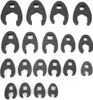 A collection of black metal wrenches arranged in rows on a white background. Produktbild-Vorschau