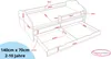A diagram of a child's bed with dimensions and features indicated by text and lines. Produktbild-Vorschau