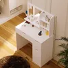 Moderna toeletta bianca da trucco con specchio in stile Anteprima dell’immagine prodotto 4