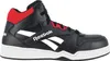A side view of a black, red, and white Reebok high-top sneaker. Náhľad obrázku produktu