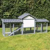 Kaninchenstall Picasso grau_weiss mit PVC Welldach Produktbild-Vorschau 10