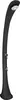 A black outdoor shower with a curved design. Produktbild-Vorschau
