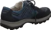 A side view of a single blue hiking shoe against a white background. Produktbild-Vorschau
