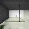 A top-down view of a modern shower enclosure with a white shower tray and a glass partition. Produktbild-Vorschau