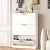 VOWNER Schuhschrank Weiss, 80 x 17 x 108 cm, 3 Klappen, Produktbild-Vorschau 5