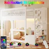 Flieks Etagenbett 90x200cm mit Led, Kinderbett Hausbett mit Produktbild-Vorschau 5