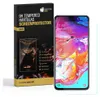 A product box for a screen protector is shown next to a smartphone with the screen protector applied. Produktbild-Vorschau