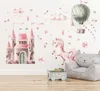 Tatuaggio murale per ragazze palloncino castello stelle Anteprima dell’immagine prodotto 1
