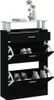 vidaXL Scarpiera nera 63x24x104 cm Materiale a base di Anteprima dell’immagine prodotto 4