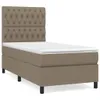 vidaXL Boxspringbett mit Matratze Taupe 90x190 cm Stoff Produktbild-Vorschau 1