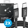 FlinQ – 2x USB-C zu USB-C Kabel 100W – Schnellladung & Produktbild-Vorschau 1