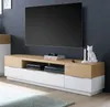 TV-Lowboard Dubai | weiß matt / Eiche massiv Produktbild-Vorschau 1