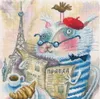 RTO Kreuzstich Set "Katze, die ein Buch in Paris liest", Produktbild-Vorschau 1