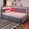 Łóżko tapicerowane Merax 90 x 200 cm z oświetleniem LED i Podgląd zdjęcia produktu 2