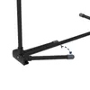 A close-up view of the black metal frame of a drying rack, showing a joint mechanism and a dashed arrow indicating movement. Produktbild-Vorschau