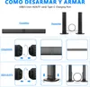 Diagrams showing how to combine and separate a soundbar. Produktbild-Vorschau