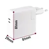 A white power adapter with dimensions indicated by dotted lines and text. Podgląd zdjęcia produktu