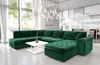 A spacious, modern living room with a large, deep green sectional sofa as the focal point. Náhľad obrázku produktu