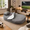 Faltbares Sofa Bett 2-in-1, Futon Schlafsofa mit 2 Kissen Produktbild-Vorschau 4