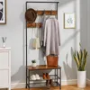 A hallway with a coat rack and shoe bench. Podgląd zdjęcia produktu