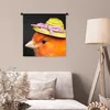MuchoWow® Wandteppich Wandbehang Vogel - Hut - Orange 60x60 Produktbild-Vorschau 5