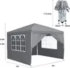 A diagram showing the dimensions of a gray gazebo. Náhľad obrázku produktu