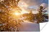 MuchoWow® Poster Eine Winterlandschaft bei Sonnenuntergang Produktbild-Vorschau 1