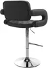 A black bar stool with a chrome base and adjustable height. Náhled obrázku produktu