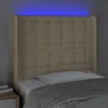 LED Kopfteil Creme 93x16x118/128 cm Stoff Produktbild-Vorschau 4