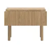 A wooden nightstand with a ribbed drawer front and four legs, presented on a white background. Produktbild-Vorschau