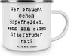 Mr. & Mrs. Panda Emaille Tasse Spruch Stiefbruder Held - Produktbild-Vorschau 3