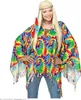 Psychedelischer Hippie Poncho mit Stirnband - 70er Jahre Produktbild-Vorschau 1
