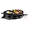 A raclette grill with food items on it, set against a white background. Produktbild-Vorschau