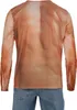 A person wearing a long-sleeved shirt with a realistic skin print and blue jeans. Produktbild-Vorschau